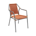 Modern Outdoor Chair with Woven Seat and Metal Frame