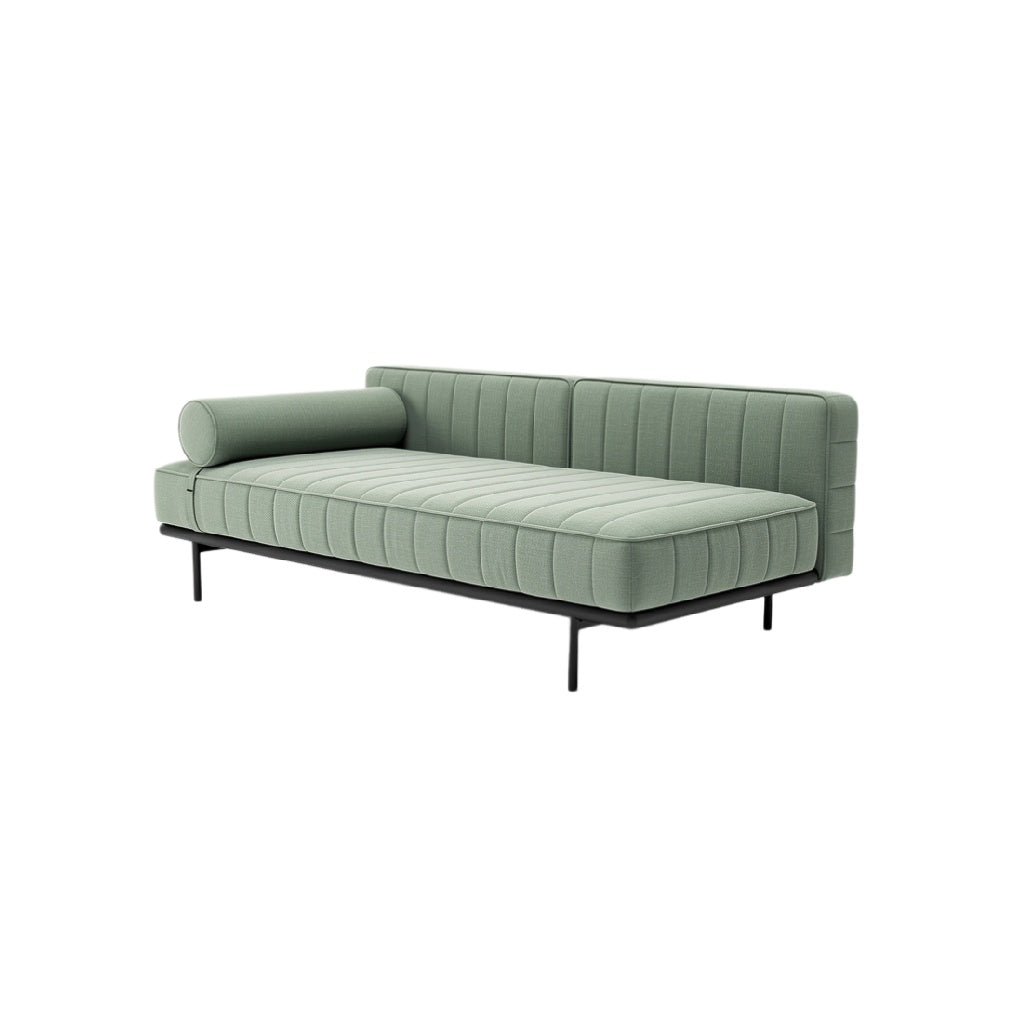 Modern Minimalist Green Lounge Sofa with Bolster Pillow