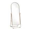 Elegant Freestanding Arched Mirror with Gold Frame